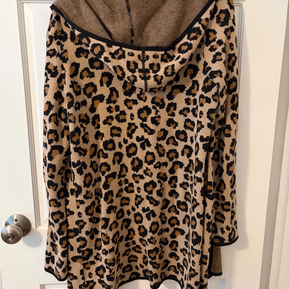 Rachel Zoe Animal Print Cardigan - Tan and Black - Picture 3 of 4